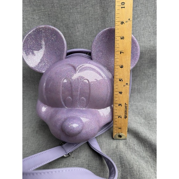 Disney Mickey Mouse Glitter Lavender Crossbody Bag Purse Bag New With Tags - Picture 6 of 6